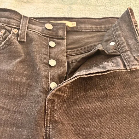 Levi's Wedgie Straight Black Jeans Size 28 - Picture 8 of 11